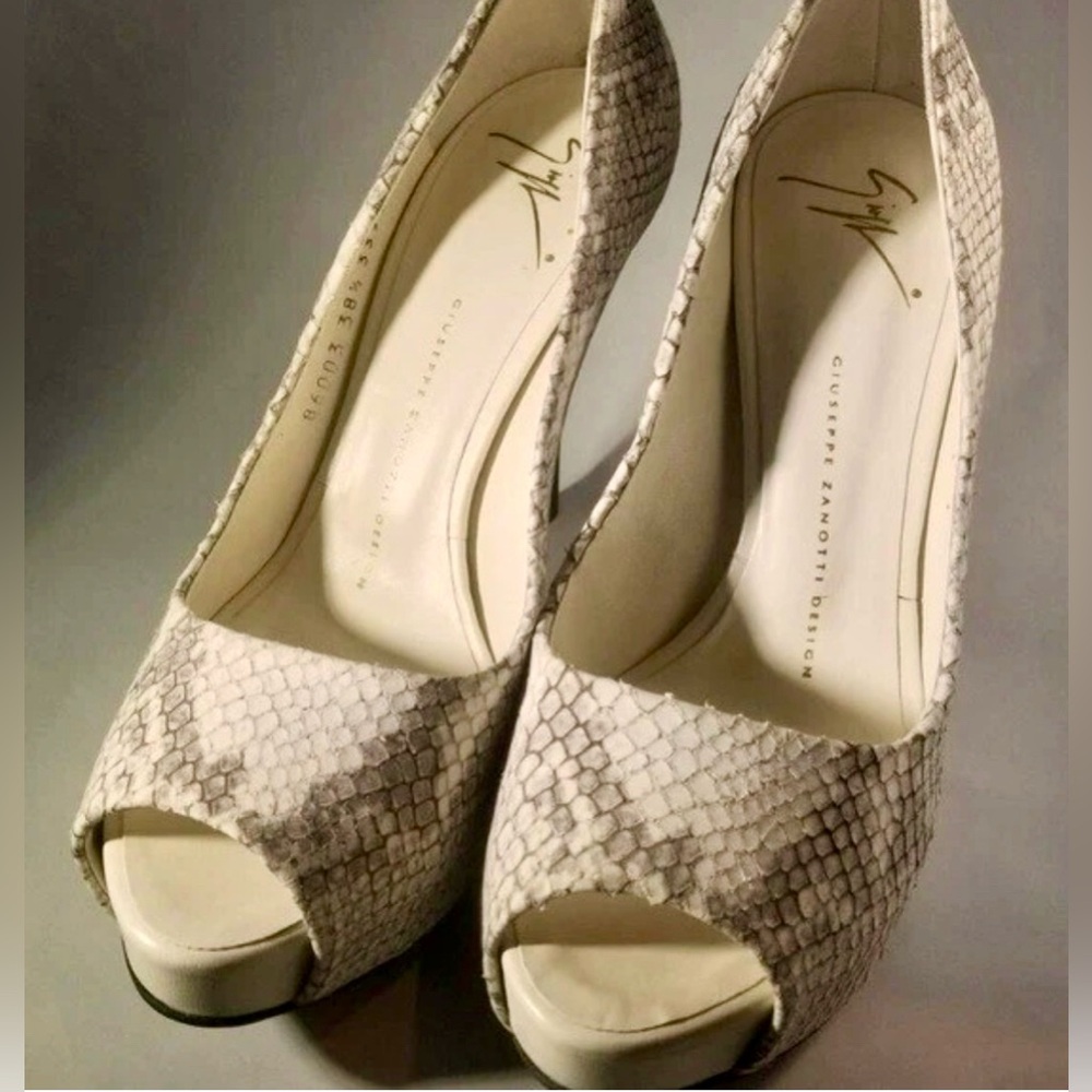 Giuseppe Zanotti - Embossed Python Leather Platfo… - image 2